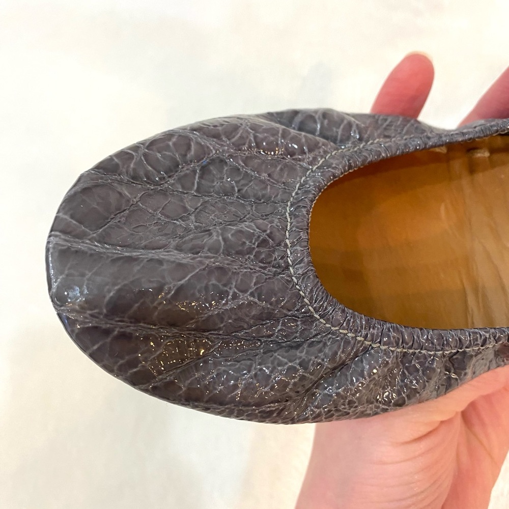 Tieks Slate Gray Croc Patent Leather Flats Size 9 - Picture 9 of 9